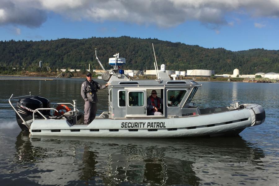 security boat in water