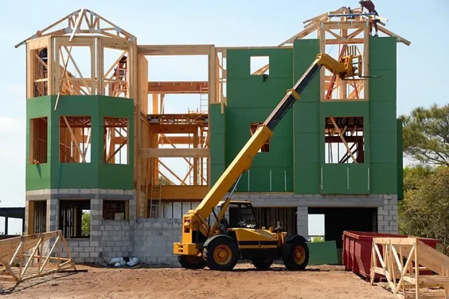 three story house under construction