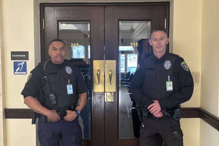 two male security officers at clallam county courthouse