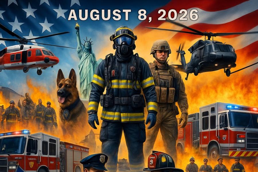 collage of first responders with text Unity of Effort - August 8, 2026