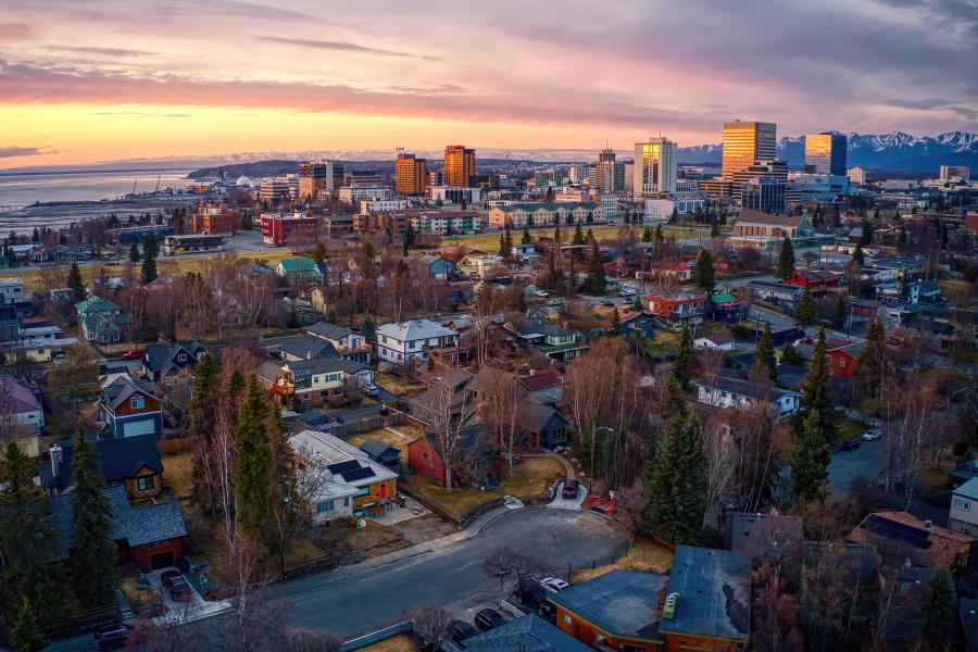 overview of downtown anchorage alaska