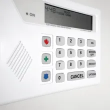 close up of alarm system panel