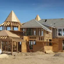 wood frame of house under construction