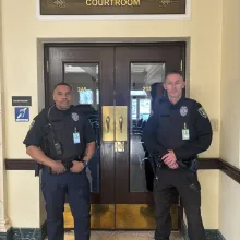two male security officers at clallam county courthouse