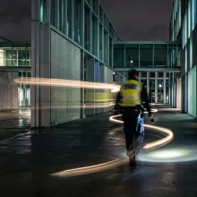 security officer patroling at night