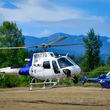 two helicopteres on field at 2025 Unity of Effort celebration