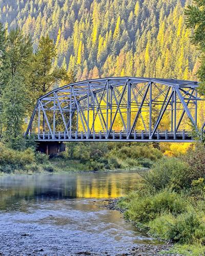 small bridge over coeur d'alene river